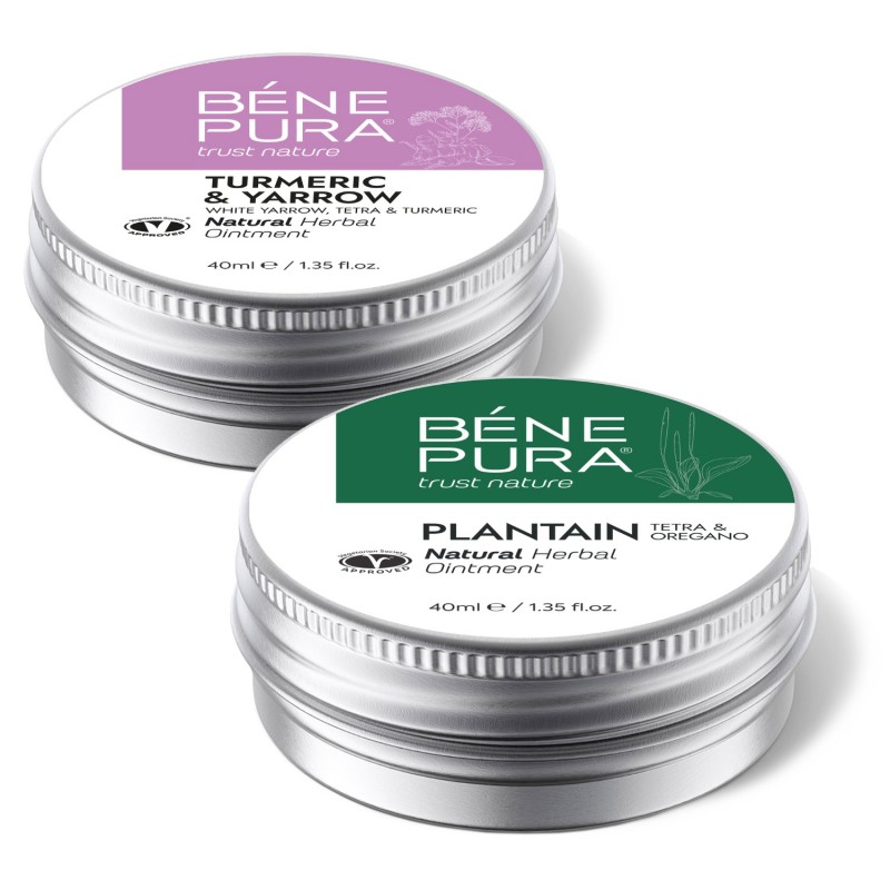 Hemorroidide Salv Valge Yarrow, Tetra ja Kurkumiga ja Sügeluse Salv koos Plantaini - GMC