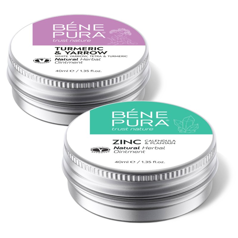 Hemorroidide Salv Valge Yarrow, Tetra ja Kurkumiga ja Sügeluse Salv koos Tsinkoksiidi - GMC
