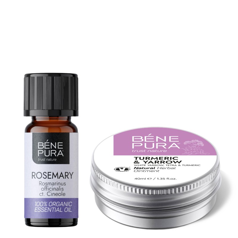 Hemorroidide Salv Valge Yarrow, Tetra ja Kurkumiga ja Bio Rosmariin Cineole Eeterlik õli - GMC