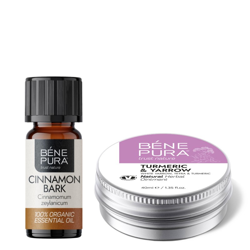 Hemorroidide Salv Valge Yarrow, Tetra ja Kurkumiga ja Bio Kaneeli Eeterlik õli - GMC