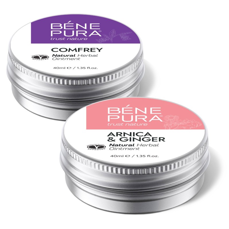 Liigeste salv koos Comfreyga ja Verevalumite ja lihaste salv Arnika ja Ingveriga - GMC