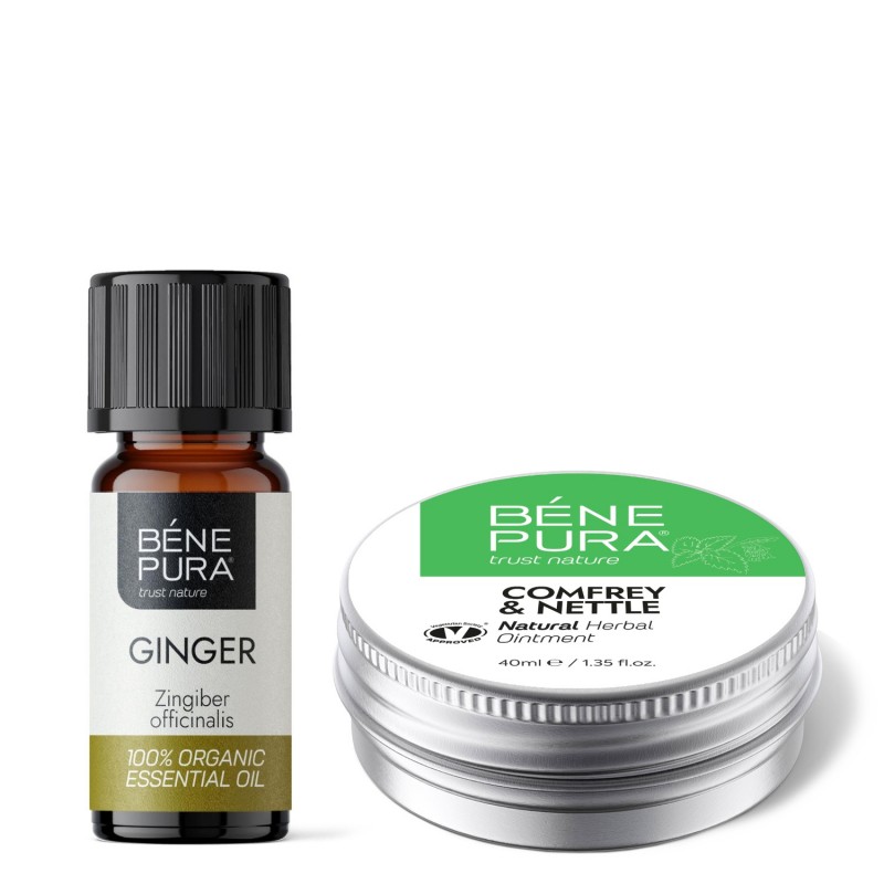 Liigesesalv Comfreyga ja Nõges ja Bio Ingver Eeterlik õli - GMC