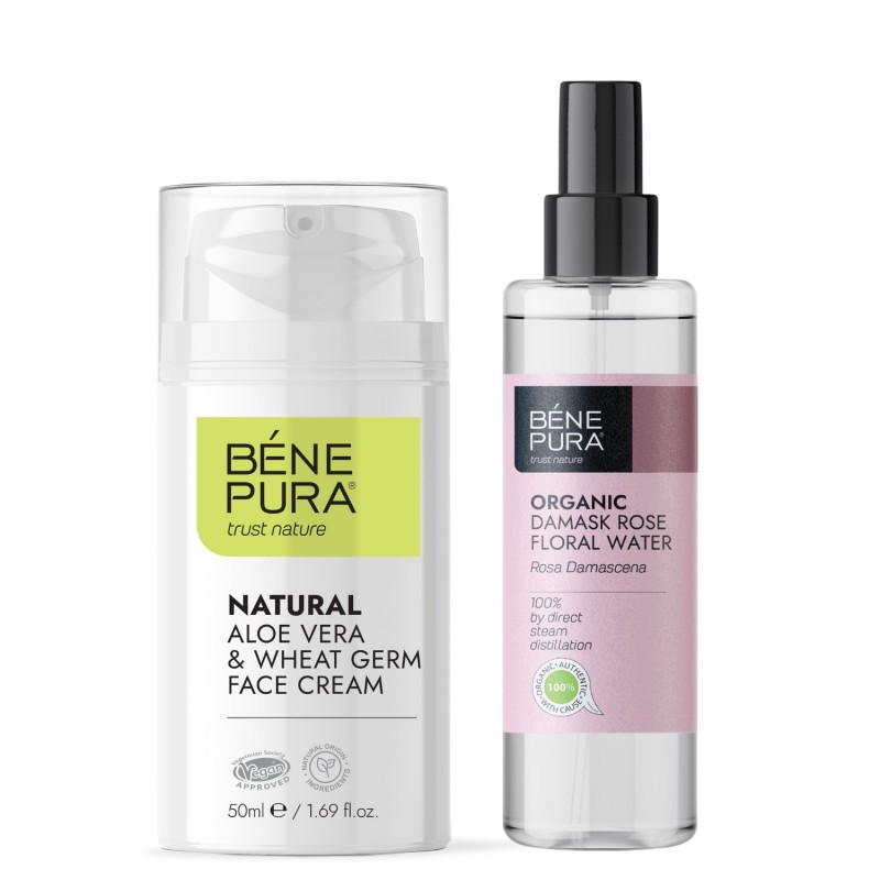 Aloe Vera Näokreem ja Bio Rosa Damascena Lillevesi - GMC