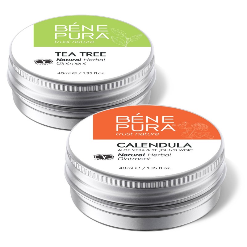 Sügeluse Salv koos Teepuusalv ja Põletus- ja haavasalv Saialille, Aloe Vera ja Naistepunaga - GMC