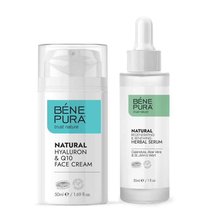 Hyaluron & Q10 Näokreem ja Taastav Näoseerum - GMC
