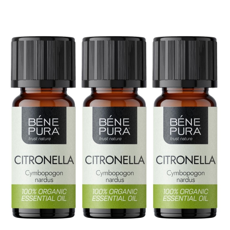 3x Bio Citronella Eeterlik õli - 10ml - Komplektid