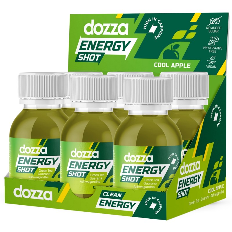 6x Pack DOZZA Energy Cool Apple Energy shot - 60ml - Energiajoogid
