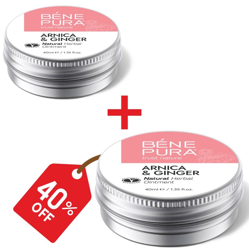 2x Verevalumite ja lihaste salv Arnika ja Ingveriga - 40ml - Salvid verevalumite jaoks