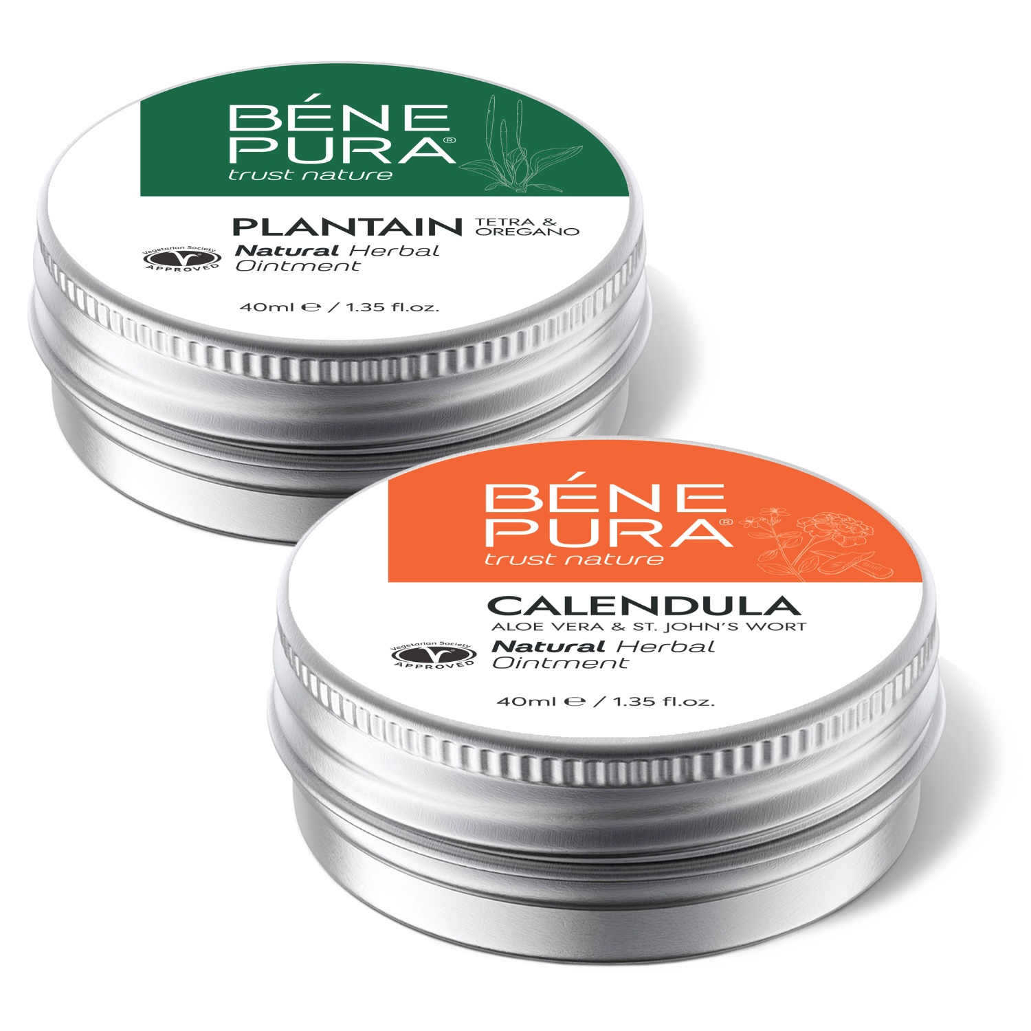 Sügeluse Salv koos Plantaini ja Põletus- ja haavasalv Saialille, Aloe Vera ja Naistepunaga