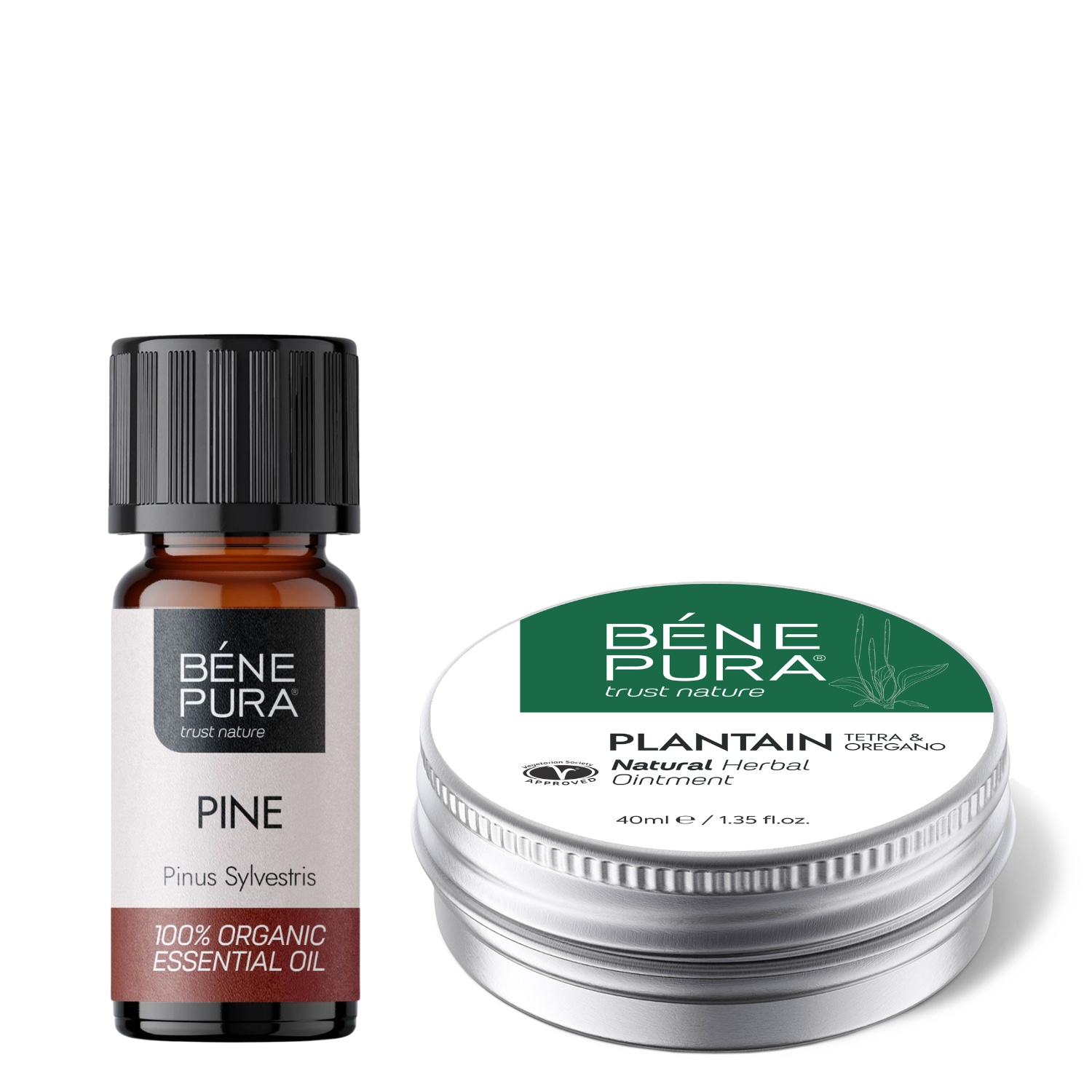 Sügeluse Salv koos Plantaini ja Bio Valge Mänd Eeterlik õli