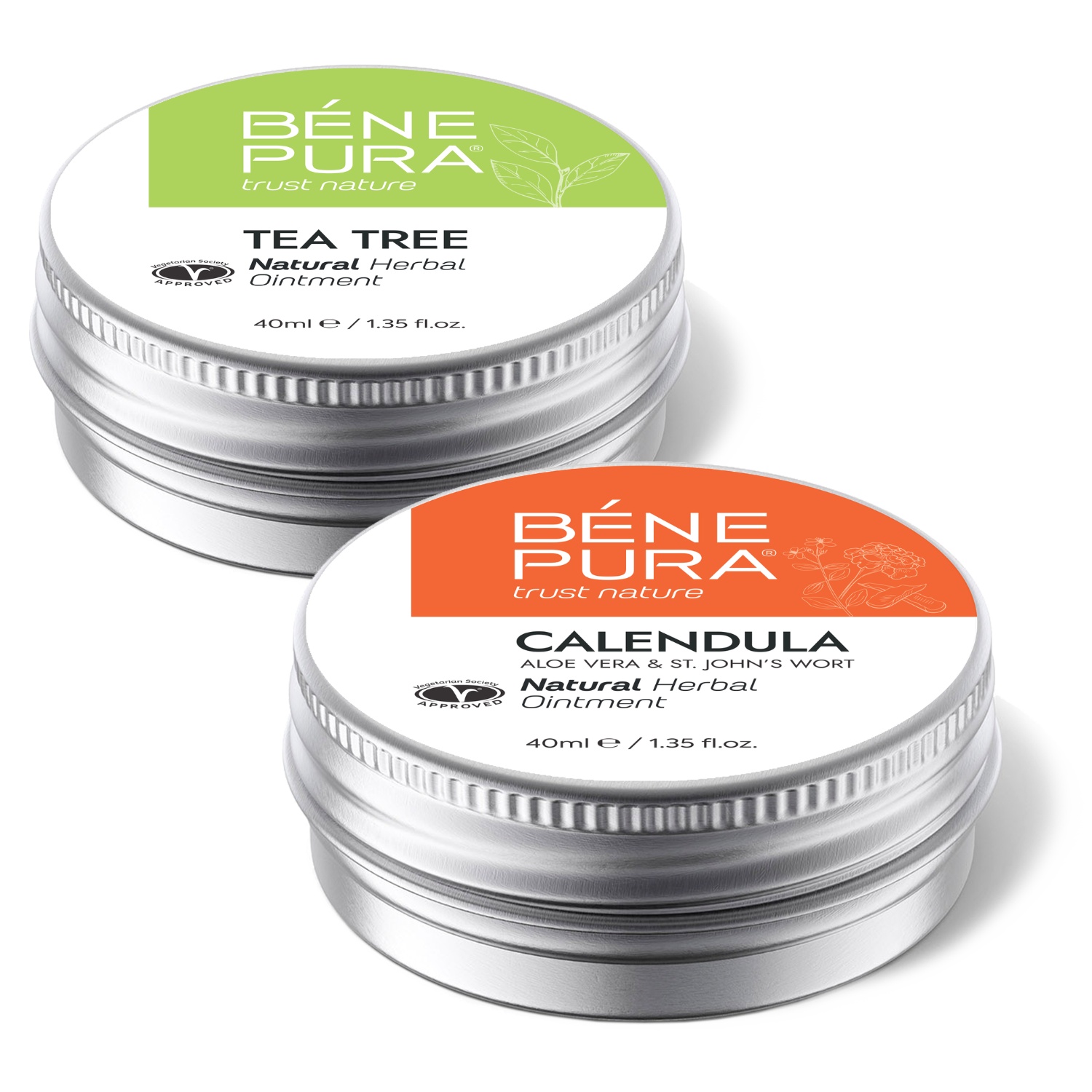 Sügeluse Salv koos Teepuusalv ja Põletus- ja haavasalv Saialille, Aloe Vera ja Naistepunaga