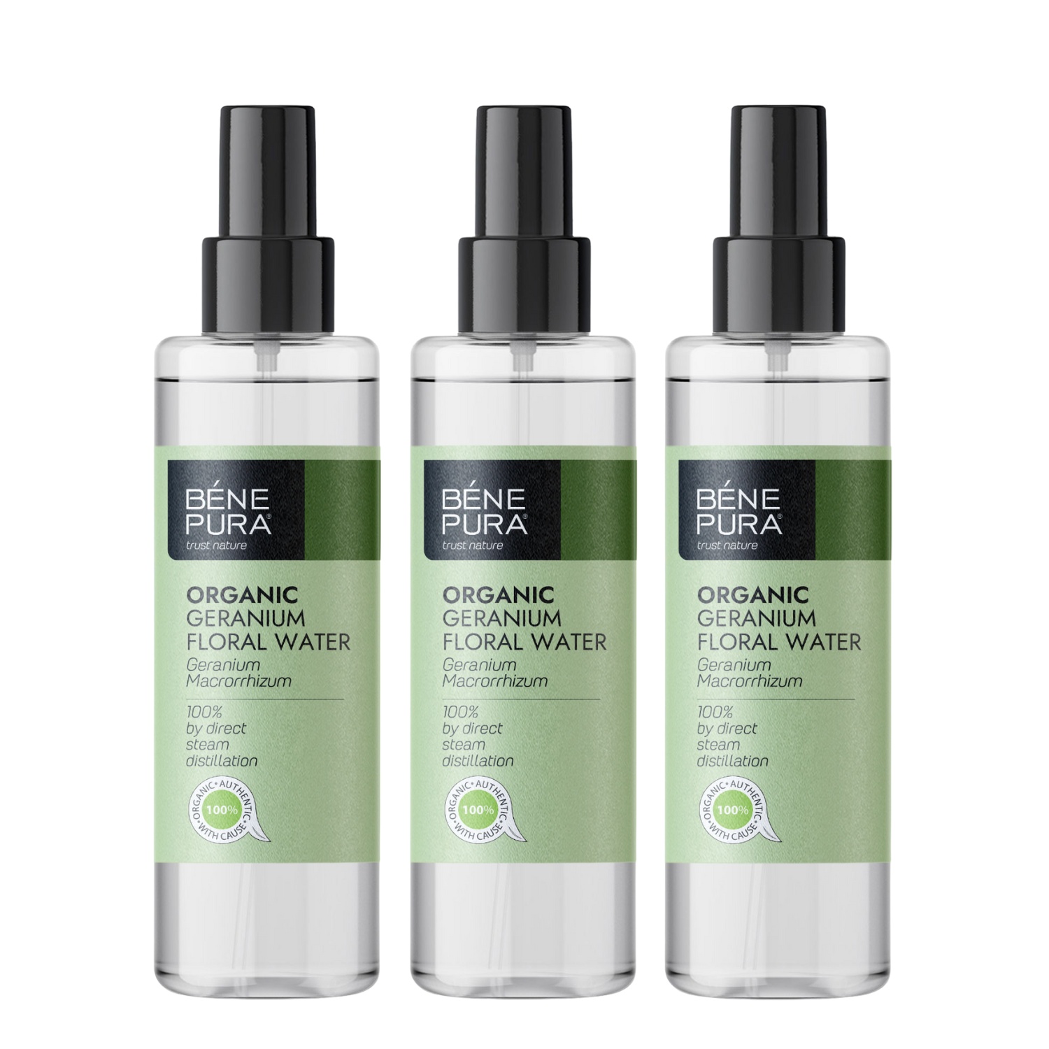 3x Bio Geraniumi Lillevesi - 250ml - Benepura.ee 3x Bio Geraniumi Lillevesi - 250ml