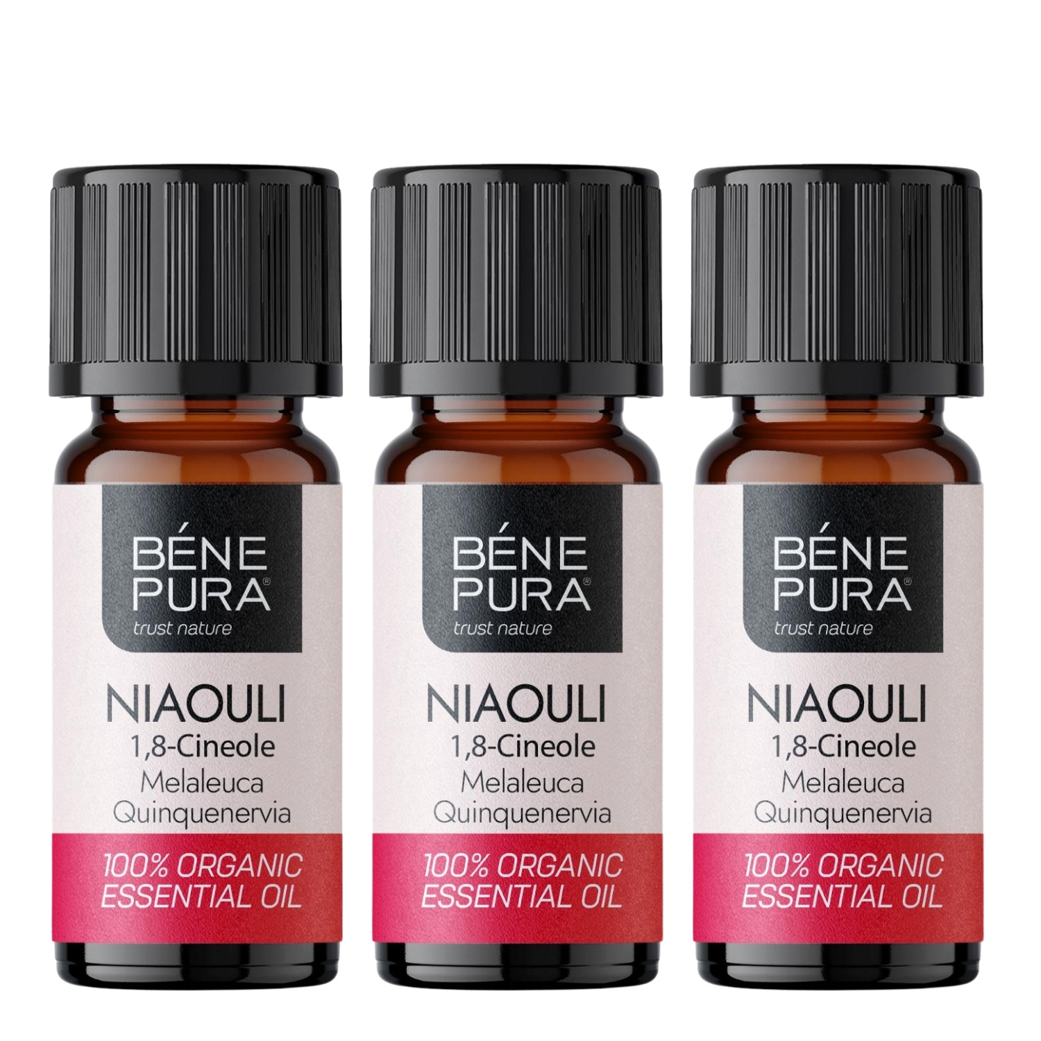 3x Bio Niaouli Eeterlik õli - 10ml - Benepura.ee 3x Bio Niaouli Eeterlik õli - 10ml