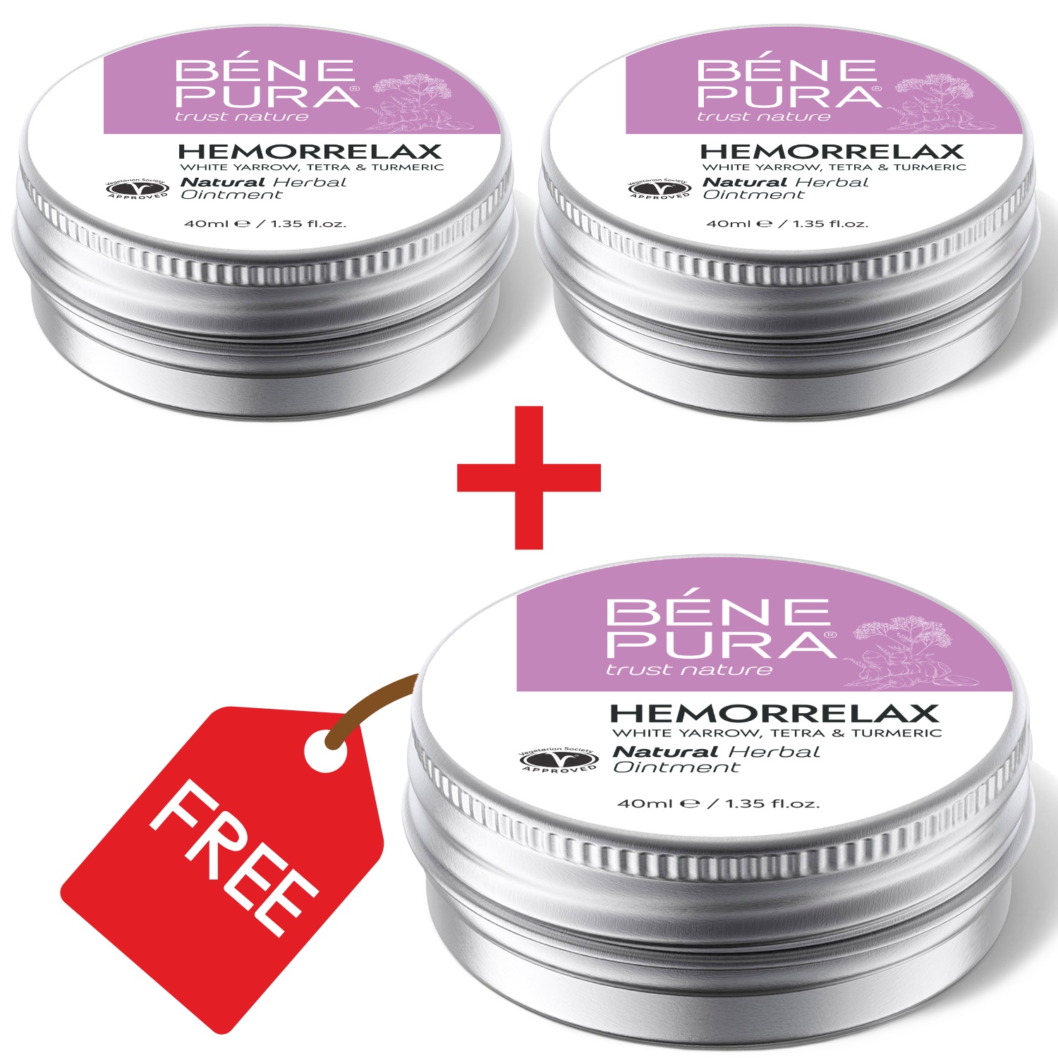 3x Hemorroidide Salv Valge Yarrow, Tetra ja Kurkumiga - 40ml - Toote võrdlus